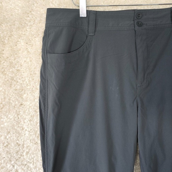Eddie Bauer Travex Womens Nylon Hiking Pants Size 14 Gray Roll Cuff Outdoor Tech - Picture 3 of 14